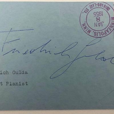 Concert Pianist Friedrich Gulda signed 1955 cover