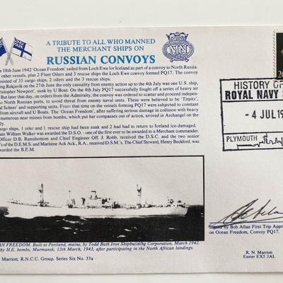 WWII Russian Convoys Royal Naval Signed Commemorative Cover 