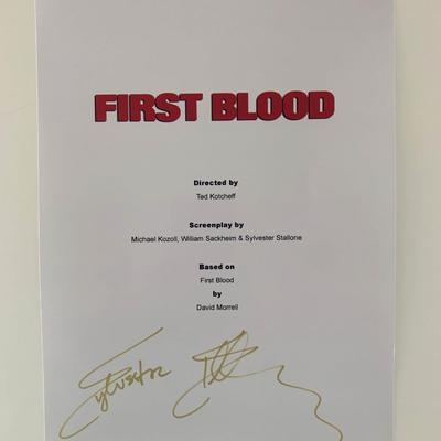 Sylvester Stallone signed First Blood script cover