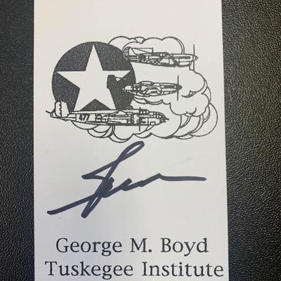 George M. Boyd, WWII Tuskegee Airman, signed promo card