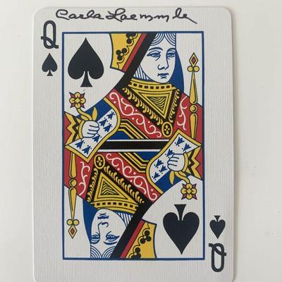 Carla Laemmle signed queen of spades playing card