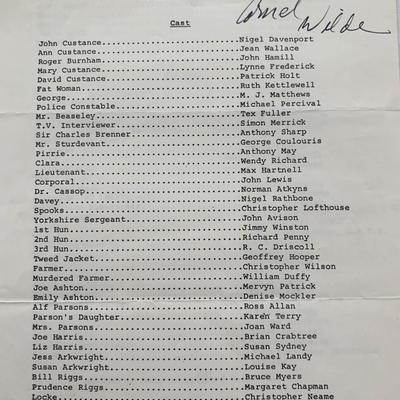 No Blade of Grass signed casting list Signed by Cornel Wilde