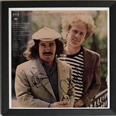 Simon and Garfunkel facsimile signed framed Greatest Hits reprint