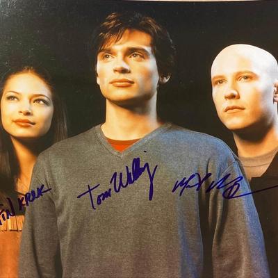 Smallville Kristin Kreuk, Tom Welling, and Michael Rosenbaum signed photo