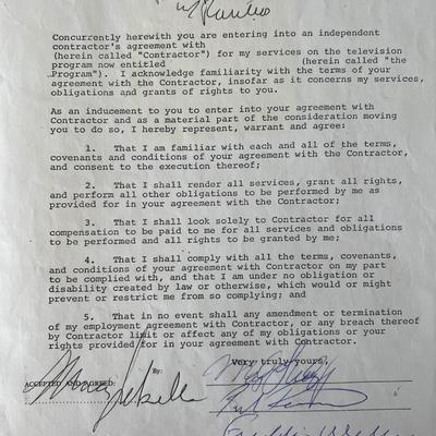 Paul Revere & the Raiders signed contract 