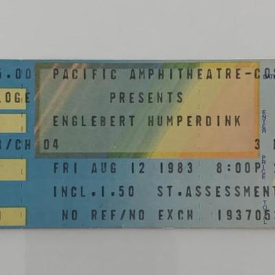 Englebert Humperdink ticket Pacific Amphitheatre 8/12/83
