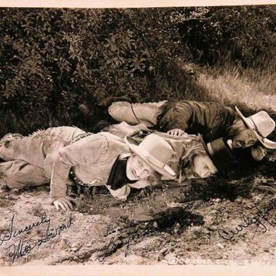 Larry, Moe, and Curly Joe signed movie still photo 