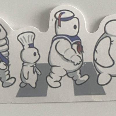 Michelin Man Pillsbury Doughboy "Abbey Road" inspired sticker