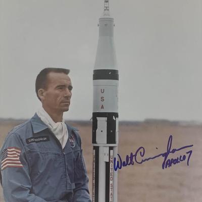 Walt Cunningham signed Apollo 7 photo. GFA Authenticated