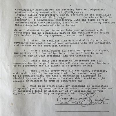 O.C. Smith signed contract 