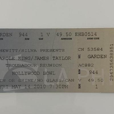 Carole King/ James Taylor ticket Hollywood Bowl 05/14/10