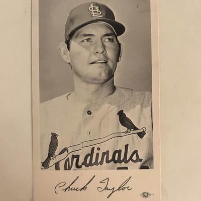 Chuck Taylor facsimile signed photo. 3x5 inches