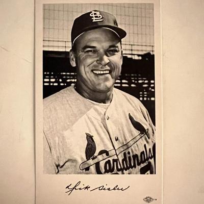 Dick Sisler facsimile signed photo. 3x5 inches