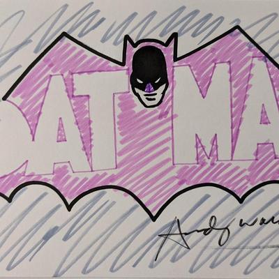 Andy Warhol Hand Signed Batman Sketch