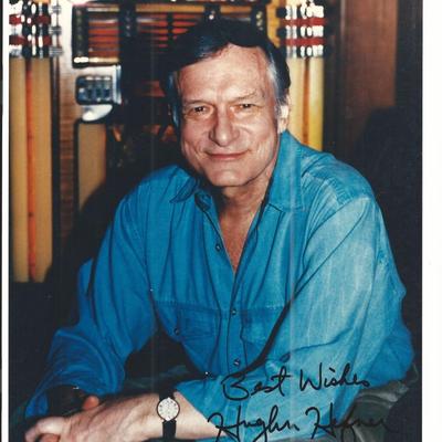 Playboy Hugh Hefner signed photo