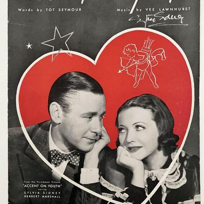 Sylvia Sidney signed music book