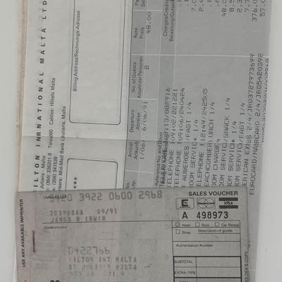 Astronaut Jim Irwin signed receipt