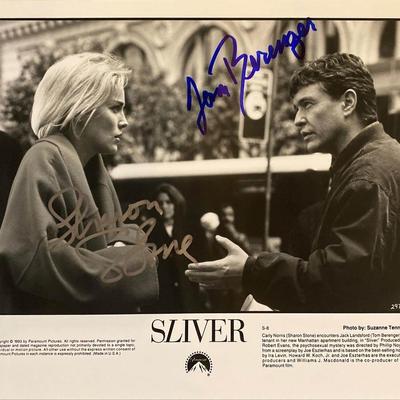 Sliver Tom Berenger and Sharon Stone signed movie photo