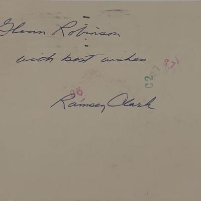 Attorney General Ramsey Clark original signature