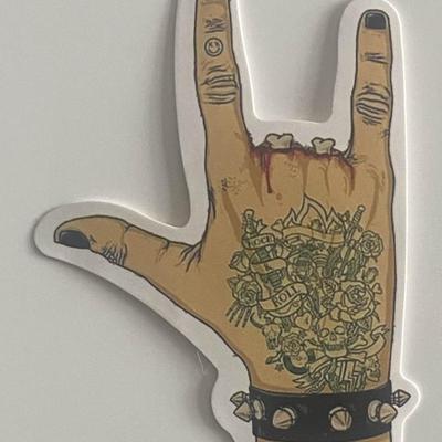 Rock & Roll hand sticker 