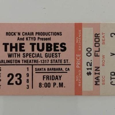 The Tubes ticket Arlington Theatre 09/23/83
