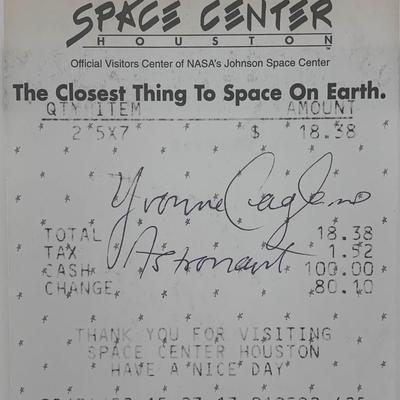 NASA Yvonne Cagle signed ticket