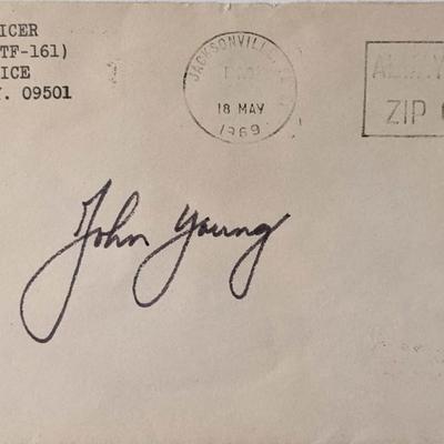 John Young Signed Apollo 10 Recovery Cover