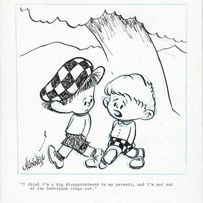 John F. Dunnett hand drawn and signed sketch