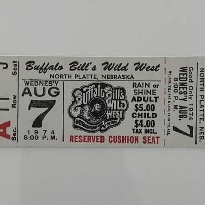 Buffalo Bill's Wild West ticket North Platte 08/07/74