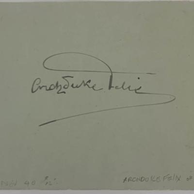 Archduke Felix of Austria original signature