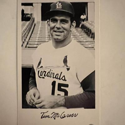 Tim McCarver facsimile signed photo. 3x5 inches