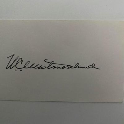 United States Army general William Westmoreland signature cut