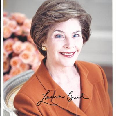 Laura Bush signed photo