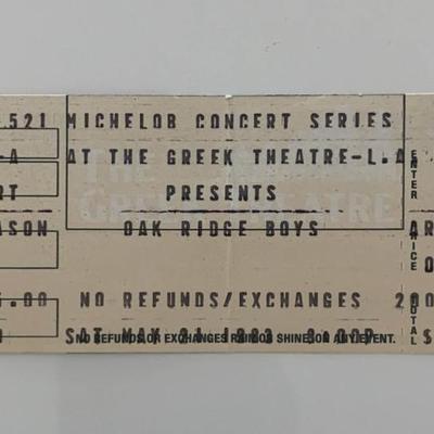 Oak Ridge Boys ticket Greek Theatre 05/21/83