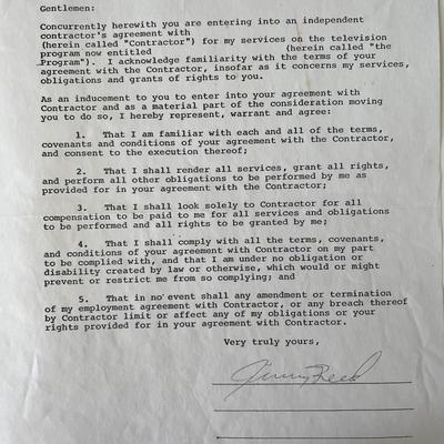 Jimmy Reed signed contract 