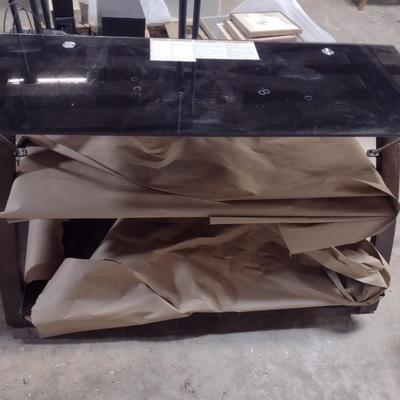 Triple Shelf Media Table Designed for Large Flat Screen TV's Glass Shelves