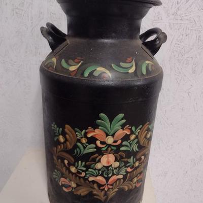 Vintage Metal Painted Milk Can