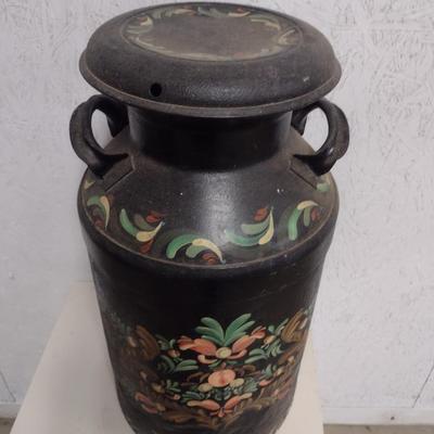 Vintage Metal Painted Milk Can