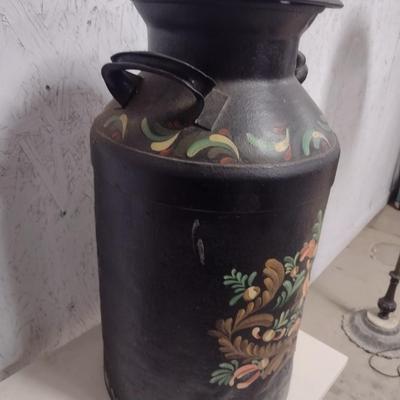 Vintage Metal Painted Milk Can