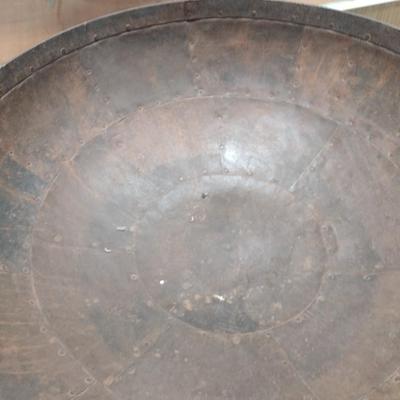 Contemporary Large Metal Garden Kadai Bowl with Stand