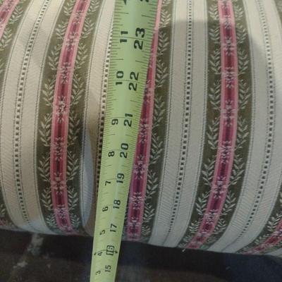 Large Wood Framed Upholstered Stool