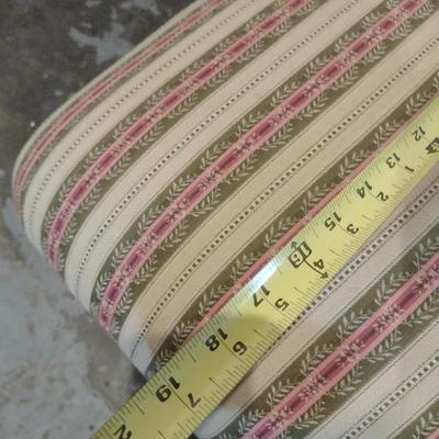 Large Wood Framed Upholstered Stool