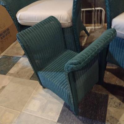 Three Piece Vintage Wicker Patio Chair Set