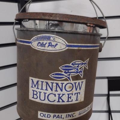 Vintage Metal Old Pal Minnow Bucket