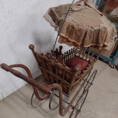 Antique Stick and Ball Design Doll or Baby Buggy