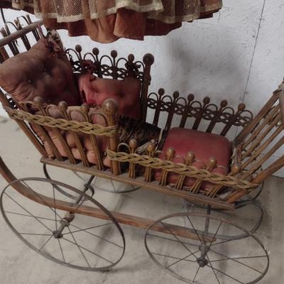 Antique Stick and Ball Design Doll or Baby Buggy