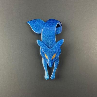 -6- LEA STEIN | Blue Fox Brooch | Marked