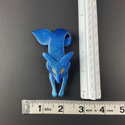 -6- LEA STEIN | Blue Fox Brooch | Marked
