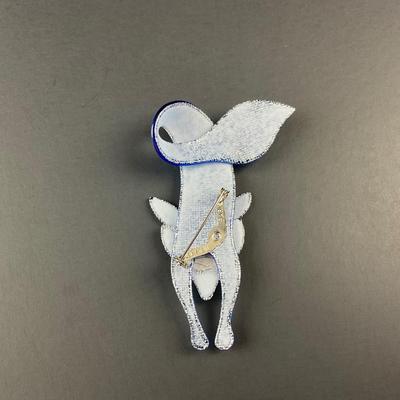 -6- LEA STEIN | Blue Fox Brooch | Marked
