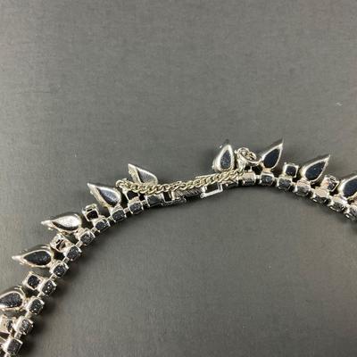 -7- RHINESTONE | 1950’s Teardrop Blue & Purple Necklace